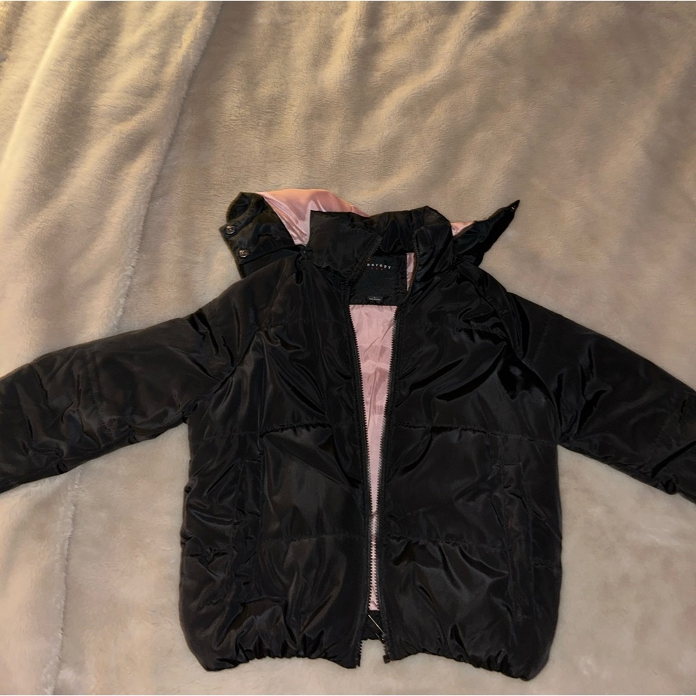 Black Cropped Puffer Coat